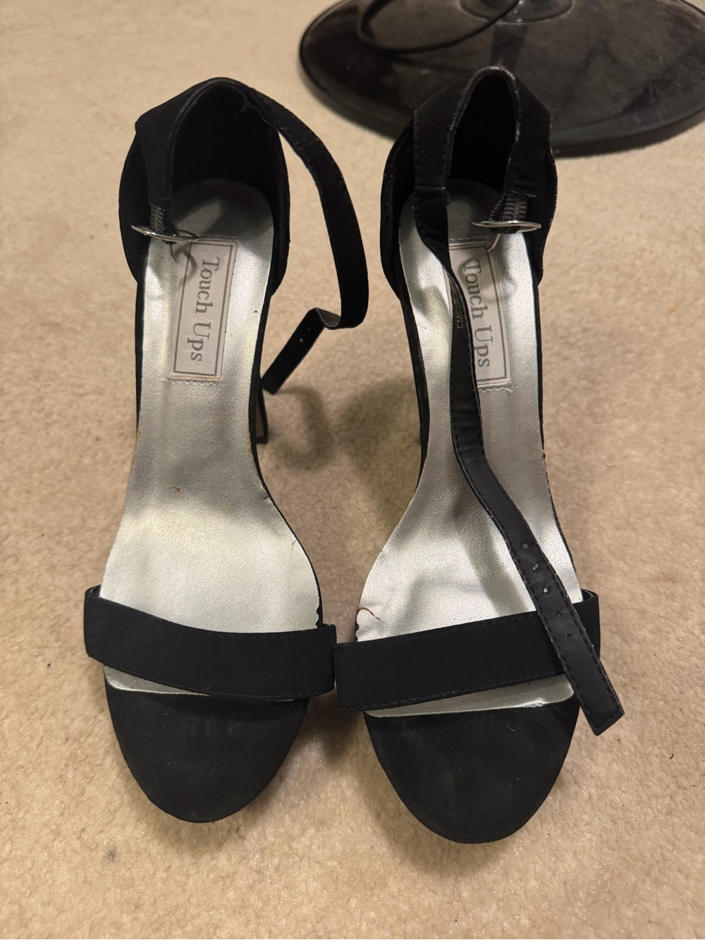 Touch Ups Black Open-Toe Ankle-Strap Heels